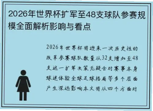 2026世界杯小组赛深度分析揭示了本届赛事的历史性变革。首次扩军至48支球队，小